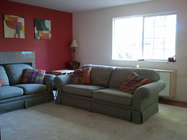 Family room with fireplace